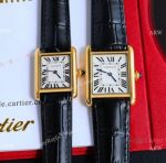 Swiss Quartz Cartier Tank Must Couple watches Yellow Gold Case